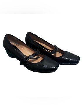 Naturalizer Lola Mary Jane Leather Wedge Heels Size 10M